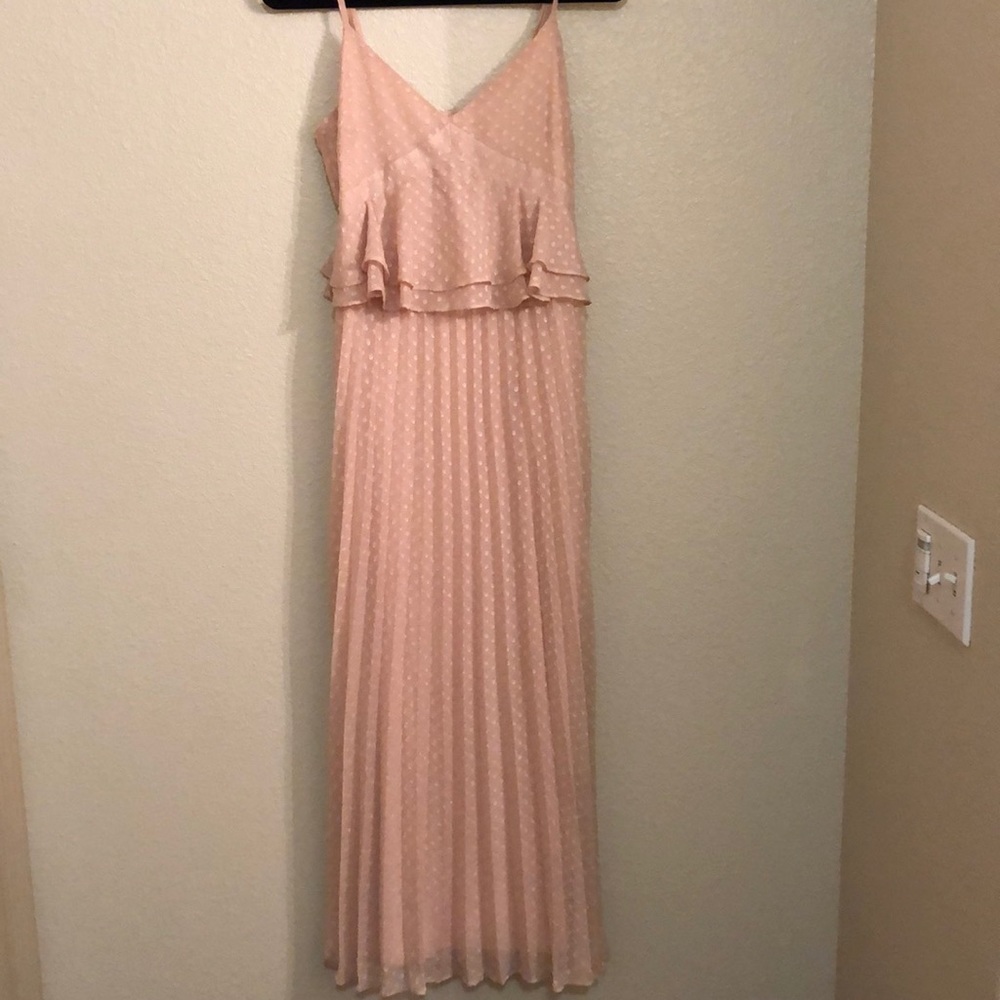 Gianni Bini Swiss Dot Peplum Midi Dress